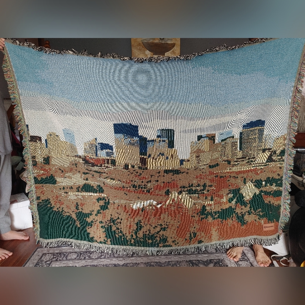 Edmonton Cityscape Woven Tapestry Blanket